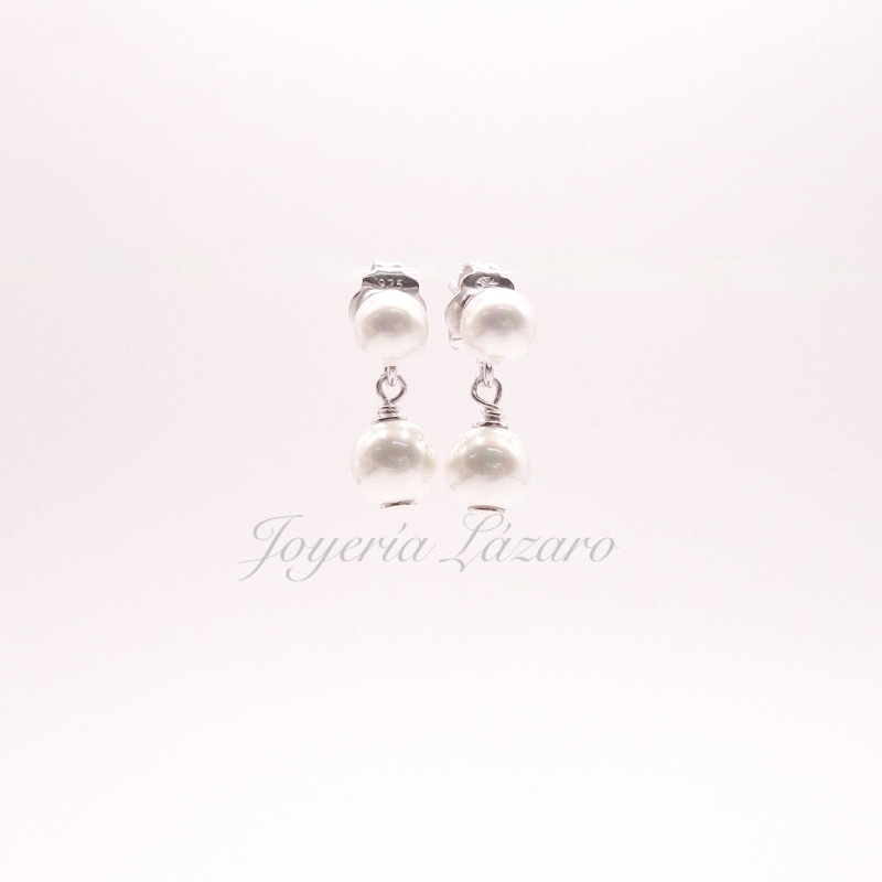 PEND. PLATA,DOBLE PERLA 6Y7 MM ORQUIDEA SEMI LARGO                                                  