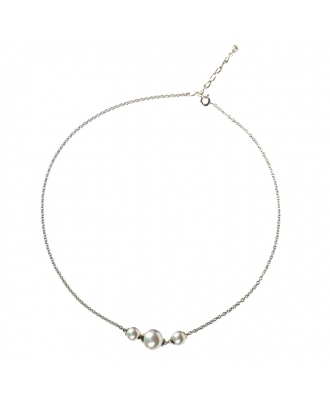 PLATA/PERLA ORQUIDEA GARGANTILLA 3BOLAS                                                             