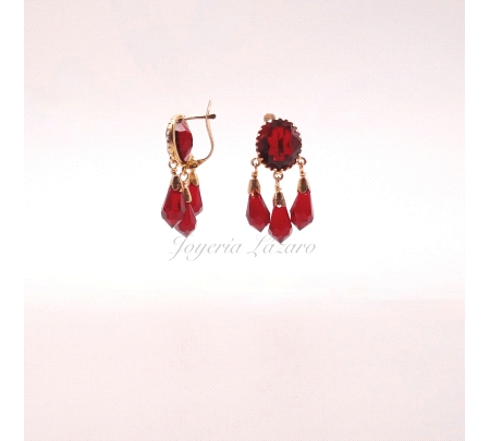 ORO 18 KTS PENDIENTES TRES LAGRIMAS ,GRAT                                                           