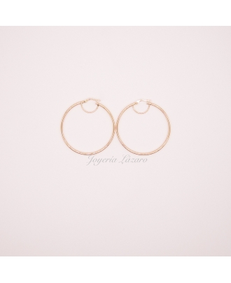 PEND. AROS ORO 18 KTS TUBO LISOS 2X40MM INT                                                         