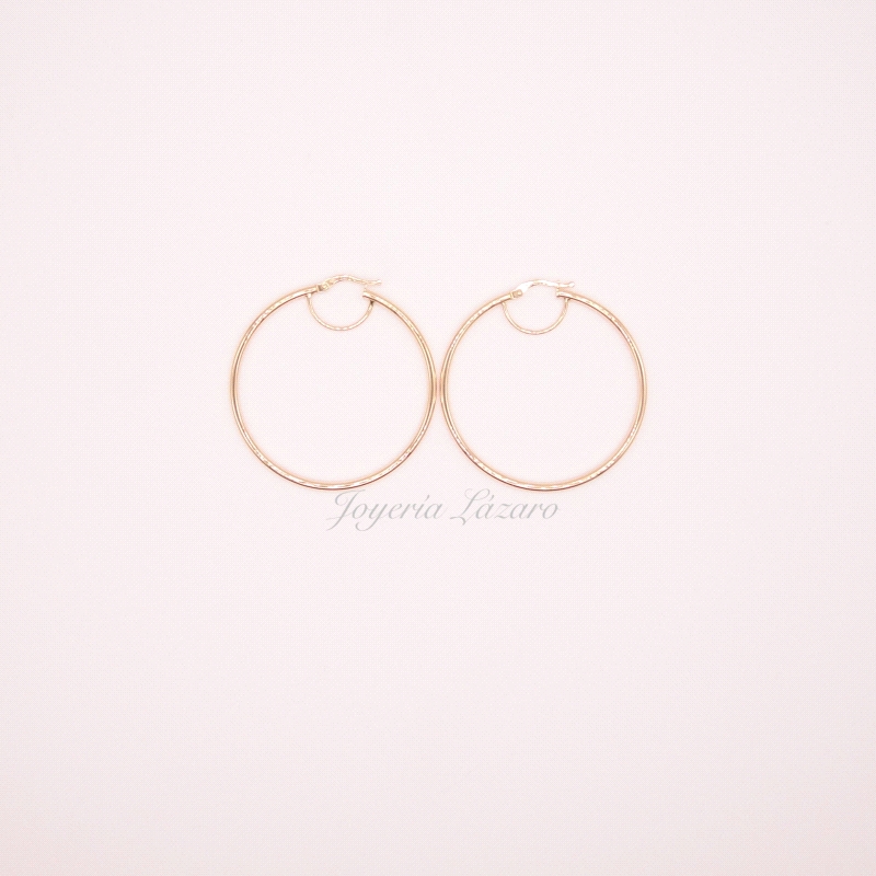 PEND. AROS ORO 18 KTS TUBO LISOS 2X40MM INT                                                         