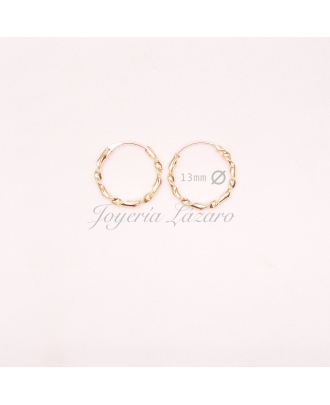 PEND. AROS ORO 18 KTS TUBO LISOS 2X40MM INT                                                         