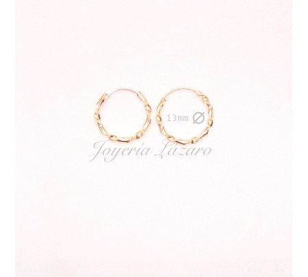 PEND. AROS ORO 18 KTS TUBO LISOS 2X40MM INT