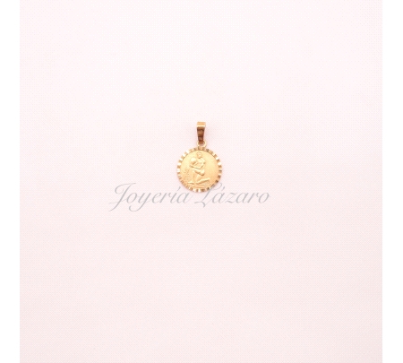 COLGANTE ORO 18 KTS HOROSCOPO ACUARIO 15mm