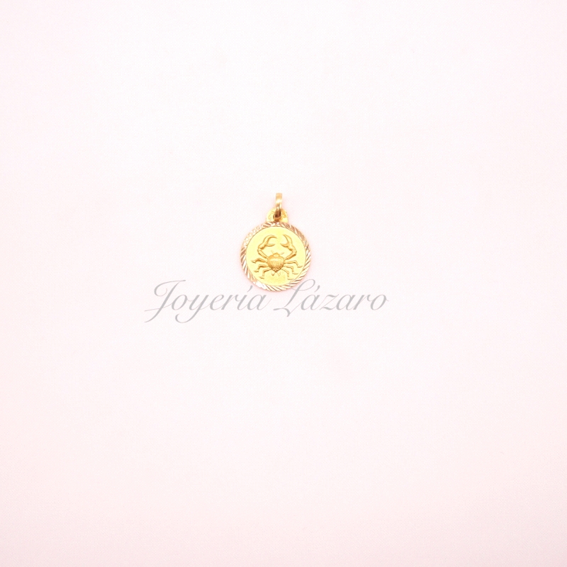 COLGANTE ORO 18 KTS HOROSCOPO CANCER 16mm                                                           