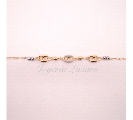 PULSERA PLATA CHAPADA ORO CALABROTE ESMALTE                                                         