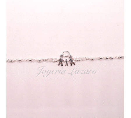 PULSERA PLATA  PAREJA+ NIÑO+CORAZON                                                                 