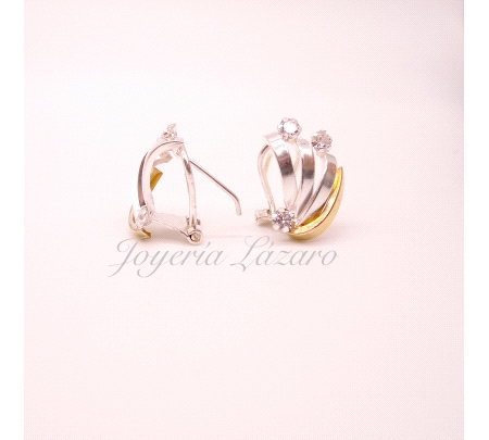 PEND. PLATA BICOLOR BANDAS +CIRCO.