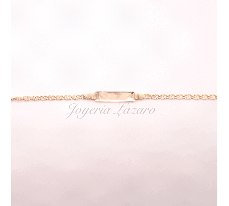 ESCLAVA NIÑ@ ORO 18 KTS  PLACA LISA OJO PERDIZ