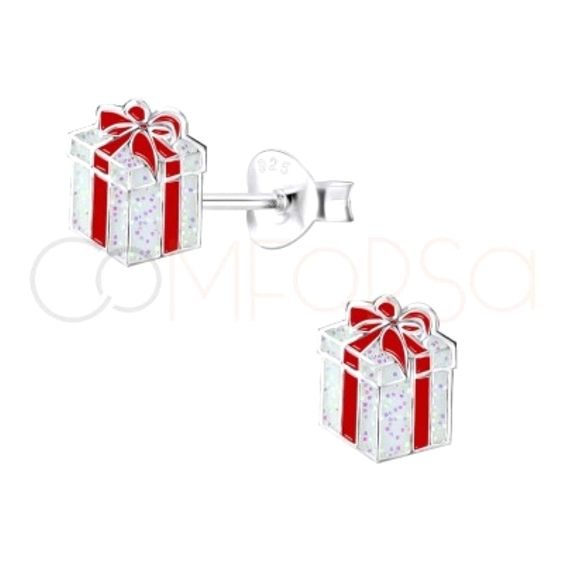 PEND. PRES. PLATA CAJA REGALO NAVIDAD 7X8                                                           