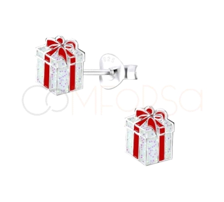 PEND. PRES. PLATA CAJA REGALO NAVIDAD 7X8                                                           