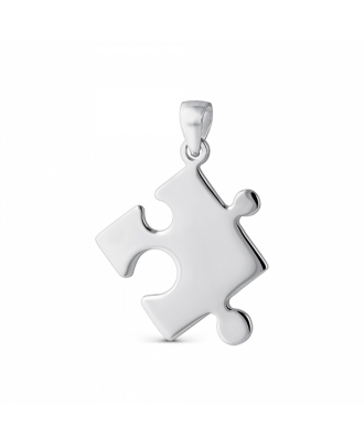 COLGANTE PLATA RODIADO PUZZLE 15MM                                                                  