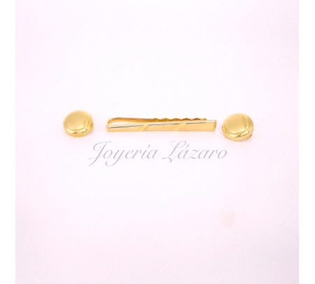 PILLACORBATA ORO 18KTS REDONDO MATE/BRILLO