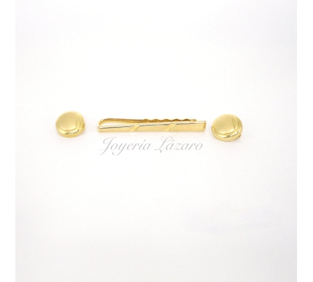 GEMELOS 18KTS REDONDO MATE/BRILLO