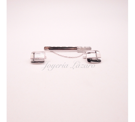 GEMELOS 18KTS ORO BL.+PILLACORBATAS CUADRADO