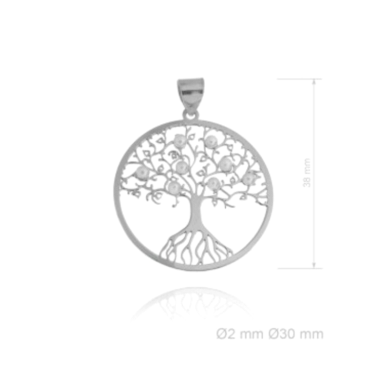 COLGANTE PLATA ARBOL VIDA PERLITAS  30MM                                                            