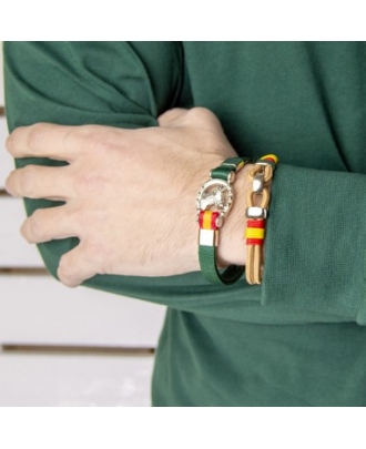 PULSERA ACERO VERDE HERRADURA+CABALLO ESPAÑA                                                        