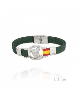 PULSERA ACERO VERDE HERRADURA+CABALLO ESPAÑA                                                        