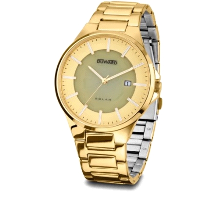 DUWARD RELOJ CABALLERO DORADO ELEGANCE ELEGANS CARGA SOLAR