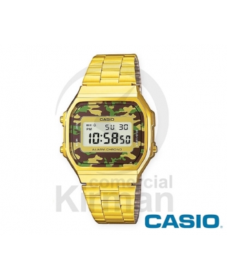 CASIO RELOJ SERIE DIGITAL A168WEGC-3E DORADO/ CAMUFLAJE