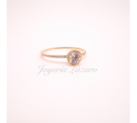 SORTIJA ORO 18 KTS COLITARIO+MICROCIRCO ENGASTADAS N 16