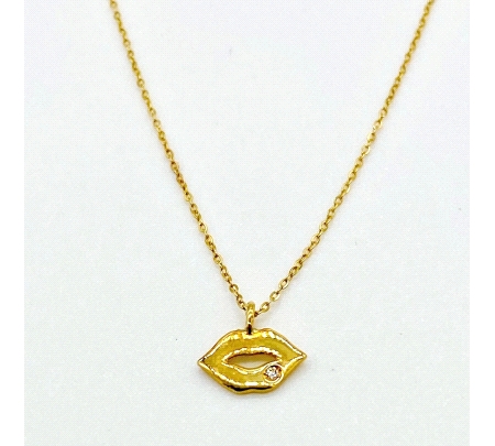 ORO 18 KTS GARGANTILLA LABIO BRILLANTE