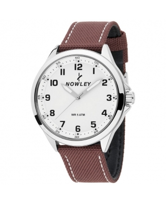 NOWLEY RELOJ HOT ESFERA BLANCA CORREA MARRON                                                        