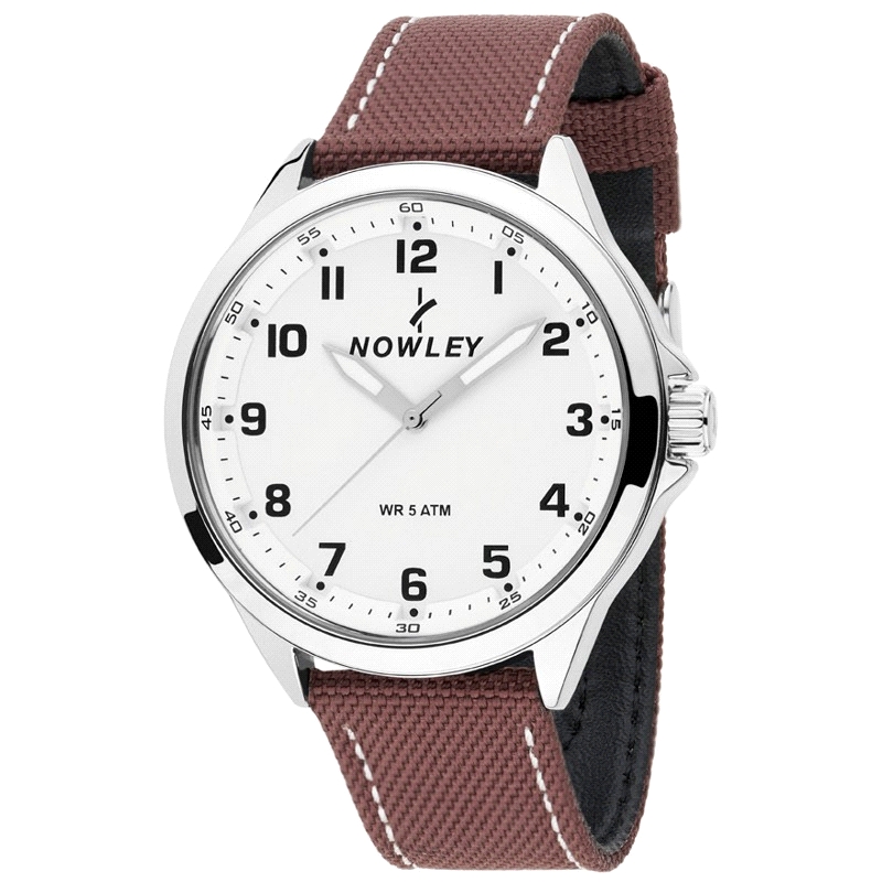 NOWLEY RELOJ HOT ESFERA BLANCA CORREA MARRON                                                        