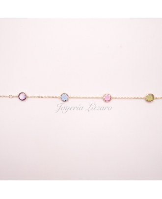 PULSERA ORO 18 KTS CORDON TUTTIFRUTTI CIRCULOS                                                      