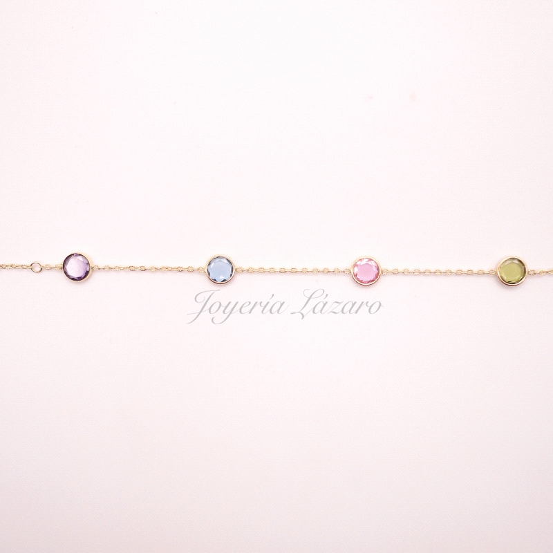 PULSERA ORO 18 KTS CORDON TUTTIFRUTTI CIRCULOS                                                      