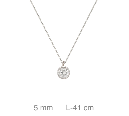 GARGANTILLA ORO 18 KTS BL. CHATON CIRCONITA 5MM, 45CM