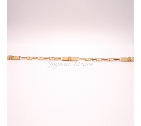 PULSERA ORO 18 KTS ESLABONES+3PLACAS MEDUSA 21CM