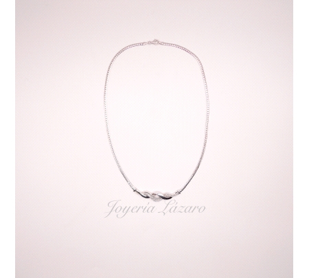 GARGANTILLA 18KTS BL.CIRCO. CRUZADO                                                                 