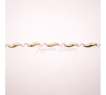 PULSERA 18KTS SRA. BICOLOR CIRCO.