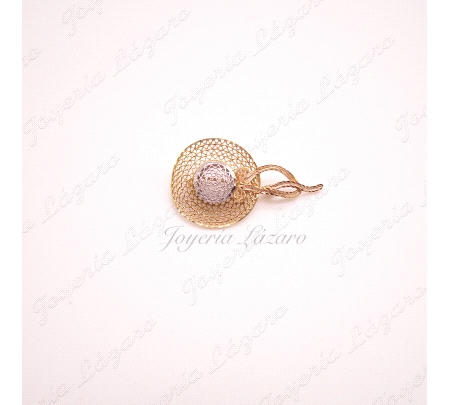 BROCHE 18KTS BICOLOR SOMBRERO