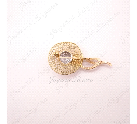 BROCHE 18KTS BICOLOR SOMBRERO