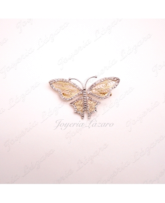 BROCHE 18KTS BICOLOR MARIPOSA                                                                       