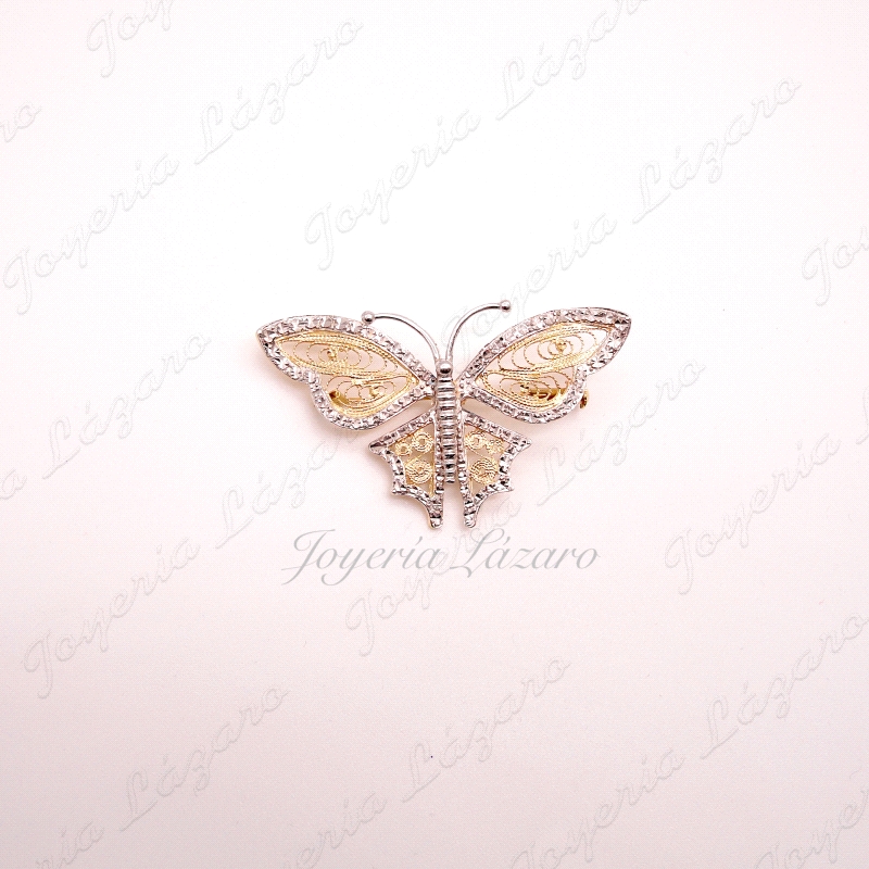 BROCHE 18KTS BICOLOR MARIPOSA                                                                       