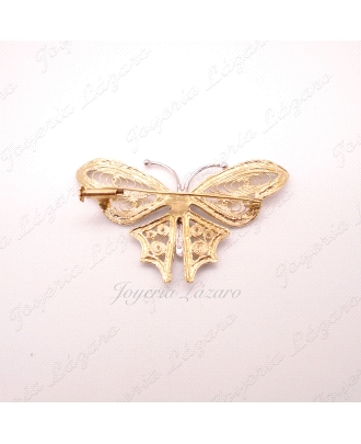 BROCHE 18KTS BICOLOR MARIPOSA                                                                       