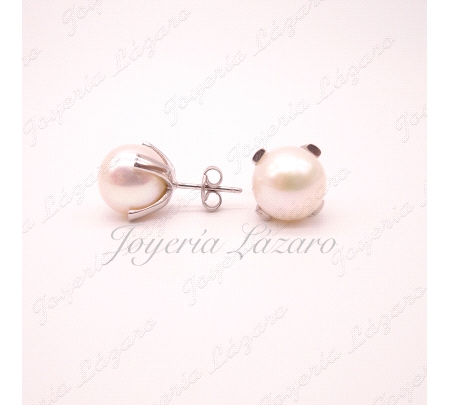 PEND. 18KTS BL. PERLA  NATURAL 10MM PRESION