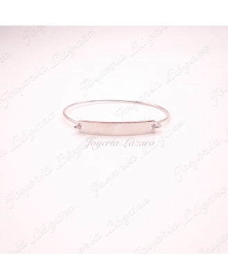 PULSERA PLATA RIGIDA HILO+PLACA                                                                     