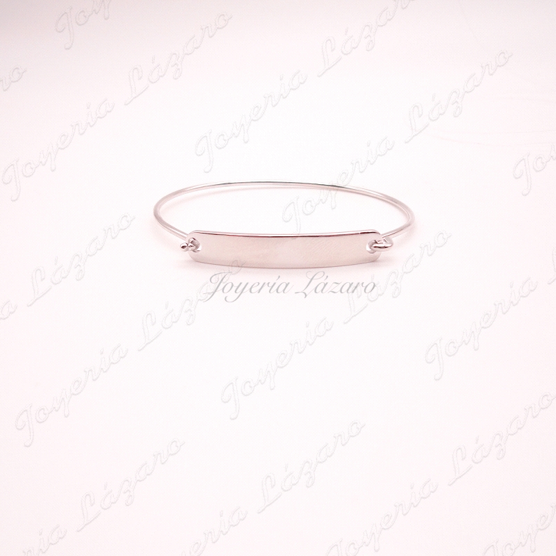 PULSERA PLATA RIGIDA HILO+PLACA                                                                     