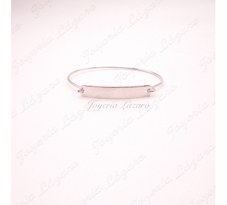 PULSERA PLATA RIGIDA HILO+PLACA                                                                     