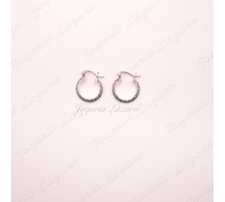 PEND. AROS PLATA  TALLADOS 11X15MM CIERRE BALLESTA                                                  