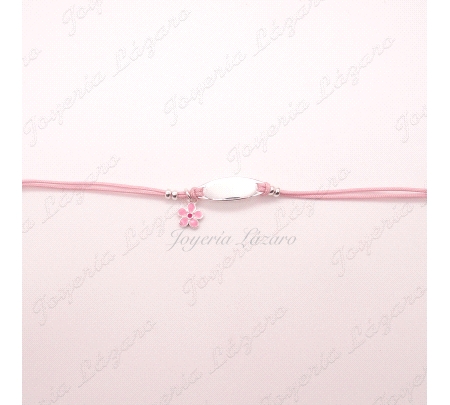 ESCLAVA PLATA NIÑA CORCON ROSA FLOR                                                                 