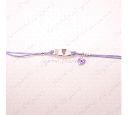 ESCLAVA PLATA NIÑA CORDON LILA                                                                      