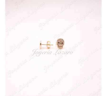 PEND. PRES. ORO 18 KTS CALAVERA CIRCONITAS