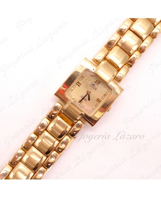 RELOJ ORO 18KTS LOTUS SRA. CUARZO
CRISTAL ZAFIRO, CAJA 21X21MM
53GR