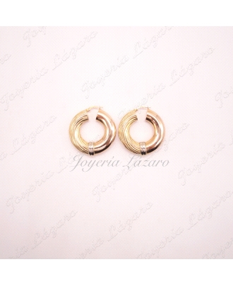 PENDIENTES AROS ORO 18KT,TRICOLOR,DIAMETRO 33MM