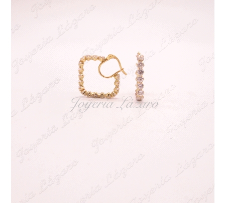 PEND. 18KTS AROS CUADRADO CIRCO. CIERRE BALLESTILLA